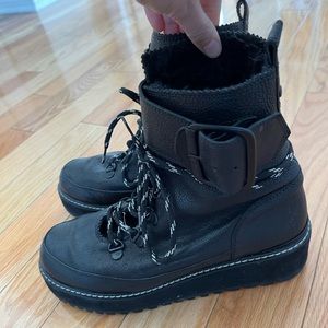 Stuart weitzman platform combat boots size 8